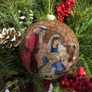 New Christmas Tree Glass Ball Painted Ornament Holiday Collection